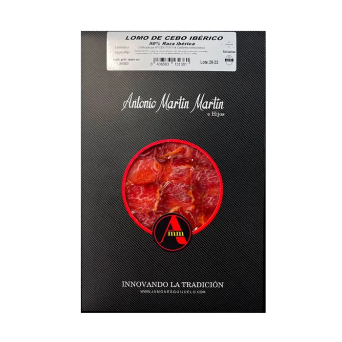 Loncheado de Lomo de Cebo Ibérico 50% raza ibérica (sobres 80grs)